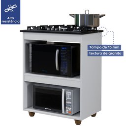Balcão para Cooktop 4 Bocas Turim Kaiki Móveis - 5