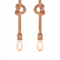 Luminária Corda Pendente De Corda Rústico 1.50 Metros - 3