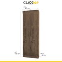 Ver imagem 3 de Armário Multiuso 183x62 Cm 2 Portas 04 Prateleiras Uruguay Mdp Mocaccino - Clicklar