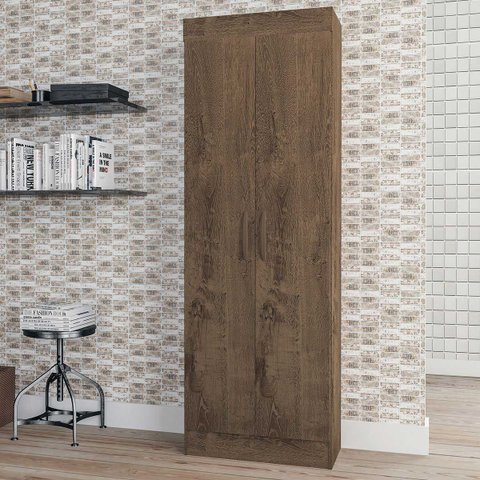 Armário Multiuso 183x62 Cm 2 Portas 04 Prateleiras Uruguay Mdp Mocaccino - Clicklar