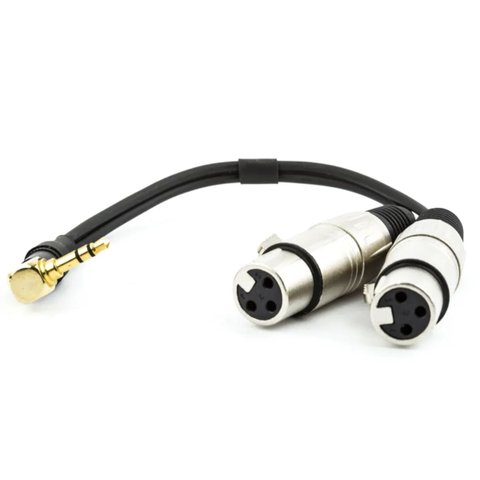 Cabo P2 90° Estereo para 2 Xlr Femea - 50 Cm