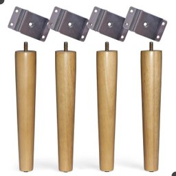 Kit 4 Pés Palitos Madeira para Moveis Poltrona Mesa de Centro de 30 Cm - 1