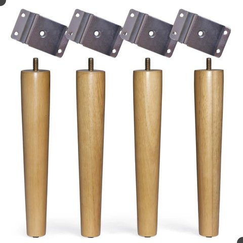 Kit 4 Pés Palitos Madeira para Moveis Poltrona Mesa de Centro de 30 Cm