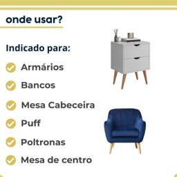 Kit 4 Pés Palitos Madeira para Moveis Poltrona Mesa de Centro de 30 Cm - 4