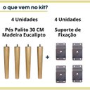 Ver imagem 2 de Kit 4 Pés Palitos Madeira para Moveis Poltrona Mesa de Centro de 30 Cm
