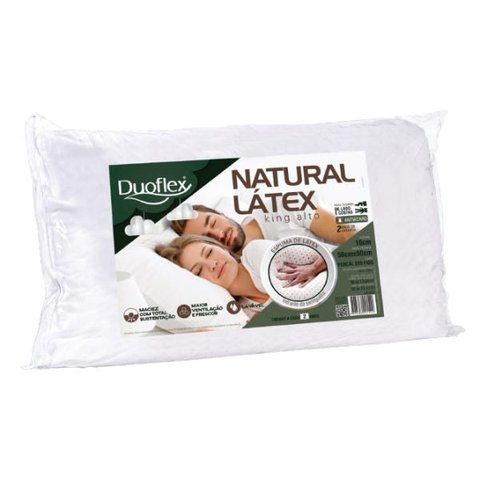 Travesseiro Duoflex Natural Latex 50 X90 Ln1000 King Altura 16 Branco Unissex - Único - Branco