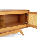 Ver imagem 5 de Rack Sala Tv até 75 Polegadas Ricco 273 Cm Laminado Portas Palhinha Amêndoa