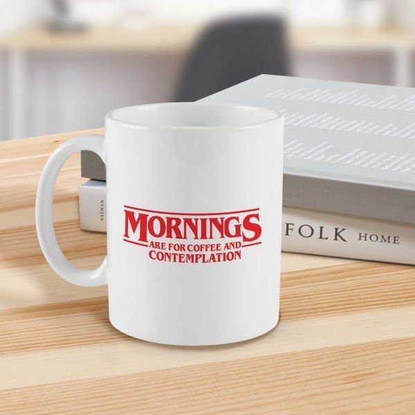 Caneca Mornings 320ml Branca Cerâmica Fábrica Geek - 3