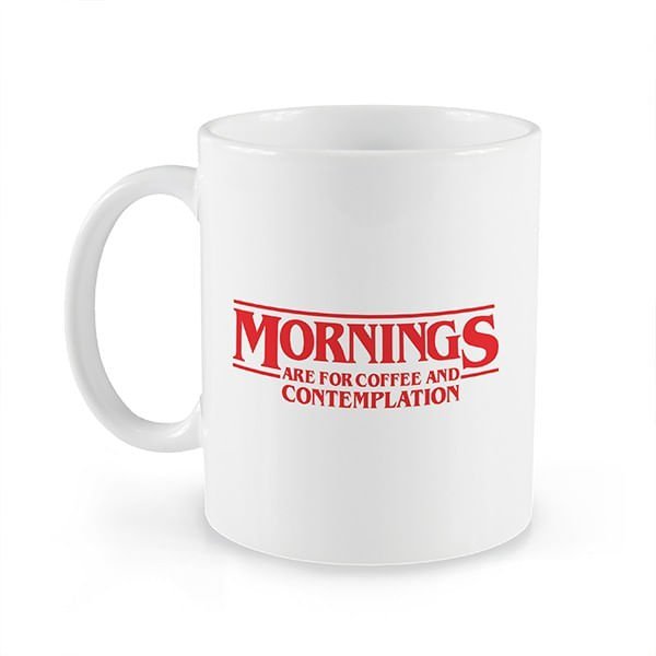 Caneca Mornings 320ml Branca Cerâmica Fábrica Geek - 1