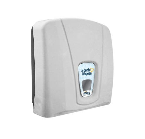 Dispenser para Papel toalha interfolhas - Branco/Cinza - Nobre - 1
