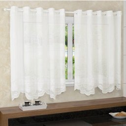 CORTINA COZINHA BELLA JANELA TECIDO DUPLEX 300 X 120 BRISA BRANCA - Único - Branco - 1