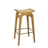 Banqueta Ricco Alta em Madeira Assento Palhinha Amêndoa - 1