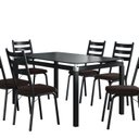 Ver imagem 2 de Conjunto Mesa Malva 140x80cm com 6 Cadeiras New Preto/Cacau