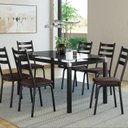 Ver imagem 1 de Conjunto Mesa Malva 140x80cm com 6 Cadeiras New Preto/Cacau