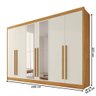 Guarda-roupa Casal Alba Plus 6 Portas 4 Gavetas 100% Mdf com Espelho Peroba/off White - Mademarques - 4