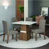 Conjunto de Mesa Sala de Jantar Trieste 0,90m Quadrada com 4 Cadeiras Estofado Suede - 2