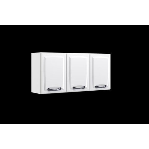 Armário Aéreo de Cozinha Aço 3 Portas New Premium Branco Itatiaia