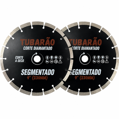 2X Disco de Corte Diamantado 9" (Segmentado) - Tubarão