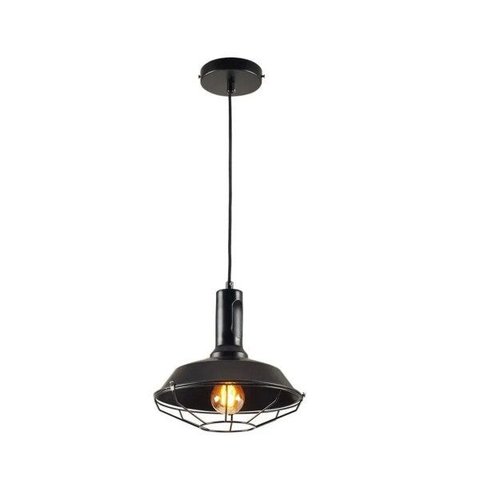 Luminária Pendente Industrial Tennesse Preto Pequeno 26cm Único
