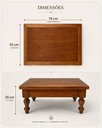 Ver imagem 7 de Mesa de Centro Sala Retangular Madeira Maciça 75x55 Castanho