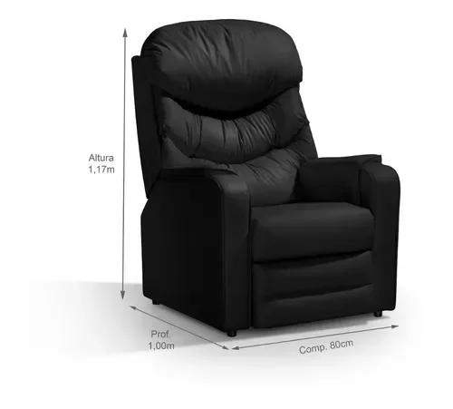 Ver imagem 2 de Poltrona Reclinável Papai Luxo D28 Estética - Corano Preto