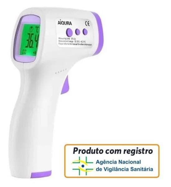 Termômetro Digital De Testa Aiqura Infravermelho Lcd Anvisa - 4