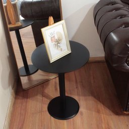 Mesa Lateral Monopé Laqueada 50 Cm - Preto - 4