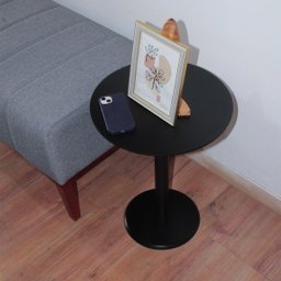 Mesa Lateral Monopé Laqueada 50 Cm - Preto - 5