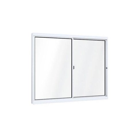 Janela de Aluminío de Correr 100x120cm 2 Folha 1 Fixa com Vidro Lucasa Ideale Branco