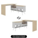 Ver imagem 3 de Mesa Escrivaninha Industrial 136cm Dhabi A06 Carvalho/branco - Mpozenato