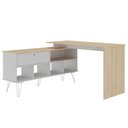 Ver imagem 1 de Mesa Escrivaninha Industrial 136cm Dhabi A06 Carvalho/branco - Mpozenato