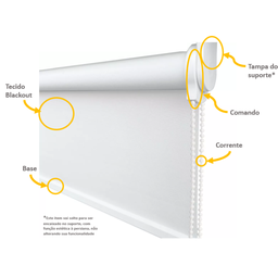 Persiana Cortina Rolo Blackout Ambiente Interno Quarto Sala Varanda 1,90 Larg x 2,20 Alt - 8
