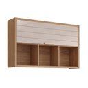 Ver imagem 1 de Armário de Cozinha Modulado Eloise C/ 1 Porta Basculante Riscada e 3 Nichos 120 Cm Cinamomo/off