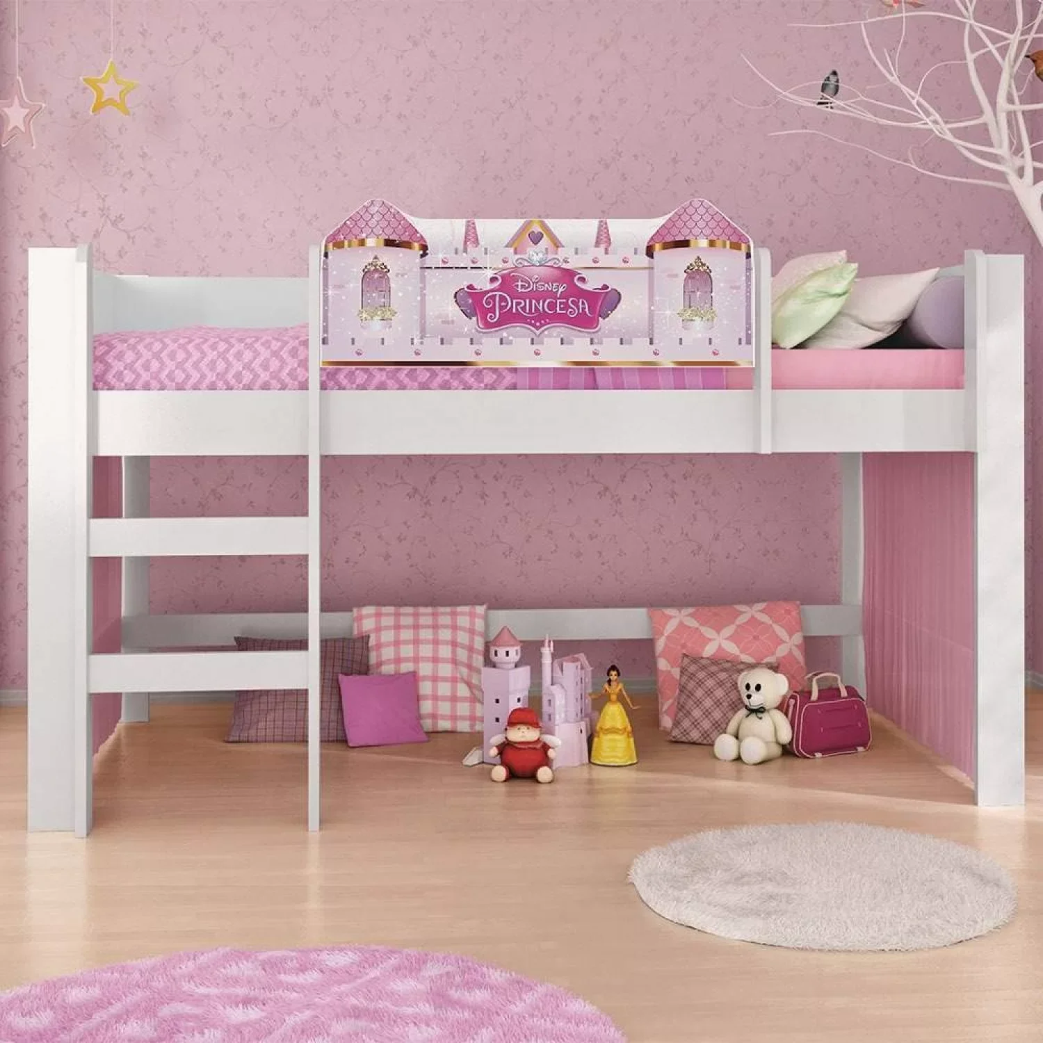 Ver imagem 4 de Cama Infantil Alta Princesas Disney Play Pura Magia