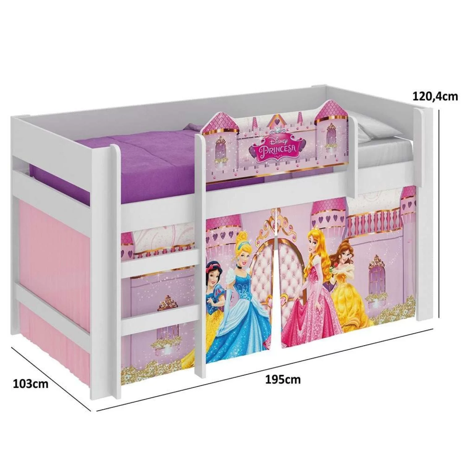 Ver imagem 3 de Cama Infantil Alta Princesas Disney Play Pura Magia