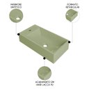 Ver imagem 3 de Cuba Pia de Apoio para Banheiro Retangular 54cm Alva C08 Verde - Mpozenato