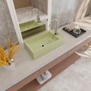 Ver imagem 5 de Cuba Pia de Apoio para Banheiro Retangular 54cm Alva C08 Verde - Mpozenato
