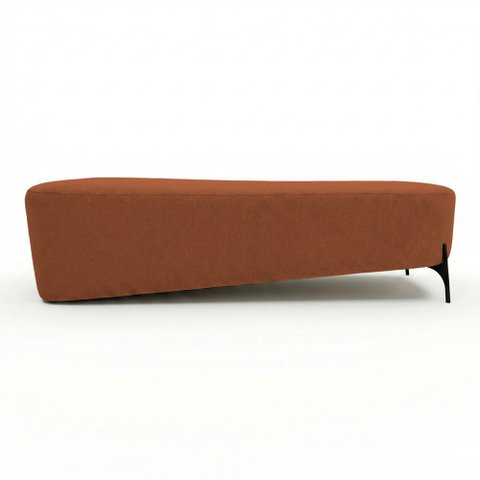 Puff Recamier Decorativo Orgânico Lavie 140cm Premium Bouclê Terracota - Abmaza