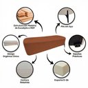 Ver imagem 3 de Puff Recamier Decorativo Orgânico Lavie 140cm Premium Bouclê Terracota - Abmaza