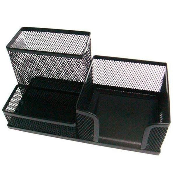 Kit 2 Porta Lapis Escritório Mesa Porta Lápis 3 Divisória - 1