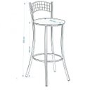 Ver imagem 3 de Banqueta Alta em Aço para Cozinha com Encosto