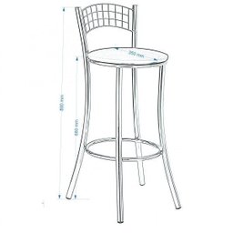 Banqueta Alta em Aço para Cozinha com Encosto - 3