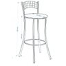 Banqueta Alta em Aço para Cozinha com Encosto - 3