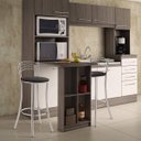 Ver imagem 2 de Banqueta Alta em Aço para Cozinha com Encosto