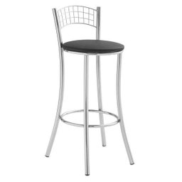 Banqueta Alta em Aço para Cozinha com Encosto - 1