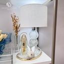 Ver imagem 2 de Abajur de Murano Siena Base 23cm Quartzo Pérola Com Cúpula