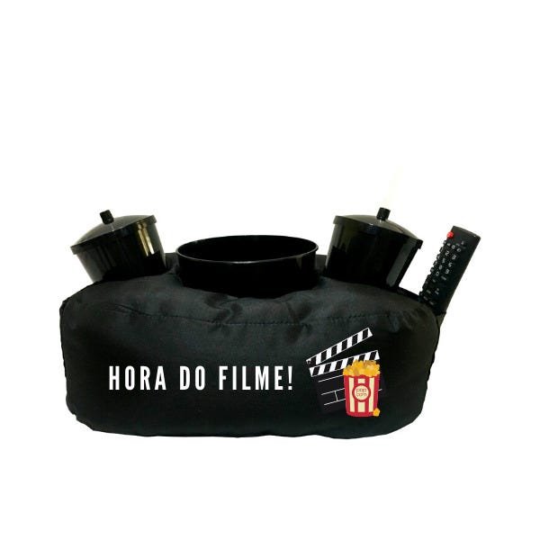 Almofada Porta Pipoca Hora do Filme:Liso/Preto