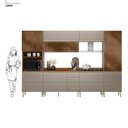 Ver imagem 7 de Cozinha 330cm x 218,5cm Aéreo Rft Pnl e Crt 6 Peças Proença Bege/Nogueira/Nude Prime Tx