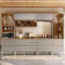 Ver imagem 1 de Cozinha 330cm x 218,5cm Aéreo Rft Pnl e Crt 6 Peças Proença Bege/Nogueira/Nude Prime Tx