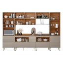 Ver imagem 4 de Cozinha 330cm x 218,5cm Aéreo Rft Pnl e Crt 6 Peças Proença Bege/Nogueira/Nude Prime Tx
